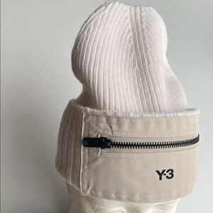 Y-3 Yohji Yamamoto Zipped Pocket Beanie – Talc / Off-White